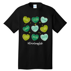 Retro Hearts Oncology Nurse Life Funny St Patrick's Day Tall T-Shirt