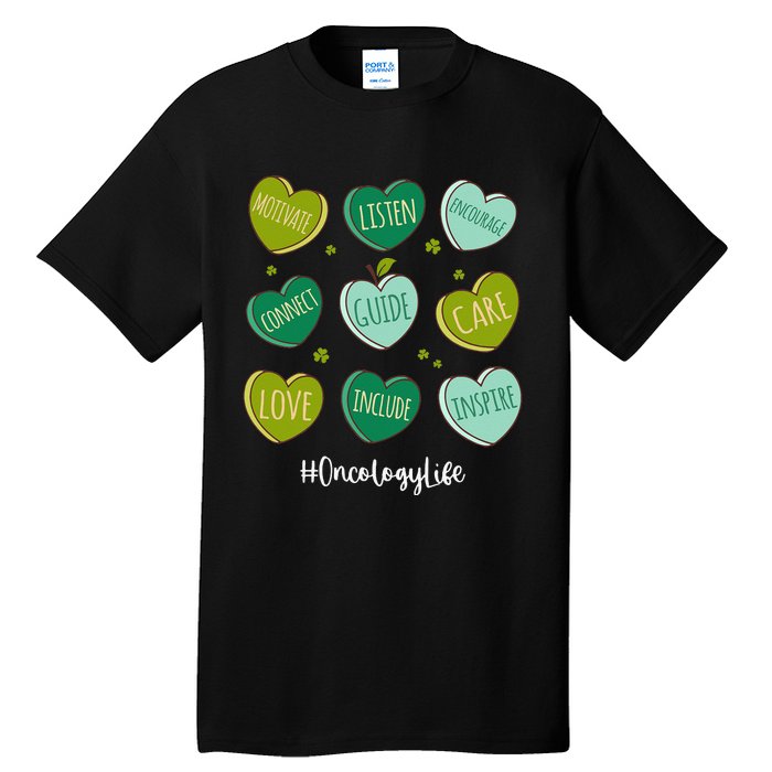 Retro Hearts Oncology Nurse Life Funny St Patrick's Day Tall T-Shirt