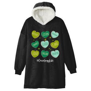 Retro Hearts Oncology Nurse Life Funny St Patrick's Day Hooded Wearable Blanket