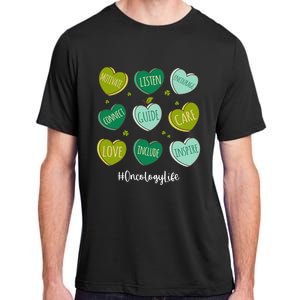 Retro Hearts Oncology Nurse Life Funny St Patrick's Day Adult ChromaSoft Performance T-Shirt