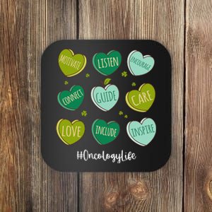 Retro Hearts Oncology Nurse Life Funny St Patrick's Day Coaster