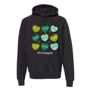 Retro Hearts Oncology Nurse Life Funny St Patrick's Day Premium Hoodie