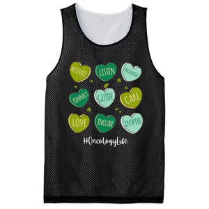 Retro Hearts Oncology Nurse Life Funny St Patrick's Day Mesh Reversible Basketball Jersey Tank