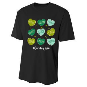 Retro Hearts Oncology Nurse Life Funny St Patrick's Day Performance Sprint T-Shirt