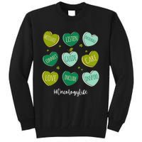 Retro Hearts Oncology Nurse Life Funny St Patrick's Day Tall Sweatshirt