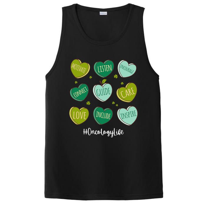 Retro Hearts Oncology Nurse Life Funny St Patrick's Day PosiCharge Competitor Tank