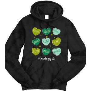 Retro Hearts Oncology Nurse Life Funny St Patrick's Day Tie Dye Hoodie