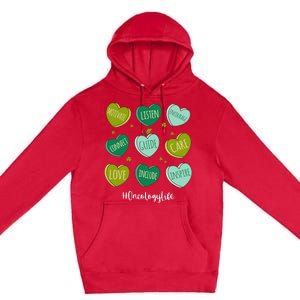 Retro Hearts Oncology Nurse Life Funny St Patrick's Day Premium Pullover Hoodie