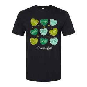 Retro Hearts Oncology Nurse Life Funny St Patrick's Day Softstyle CVC T-Shirt