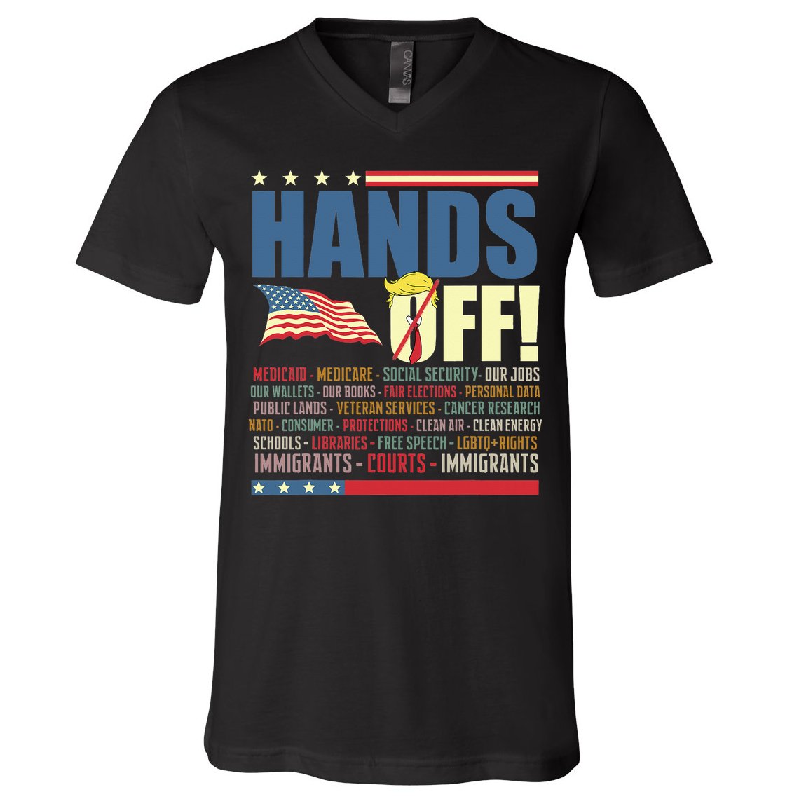 Resist Hands Off Protest Anti Trump V-Neck T-Shirt