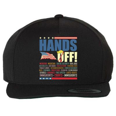 Resist Hands Off Protest Anti Trump Wool Snapback Cap