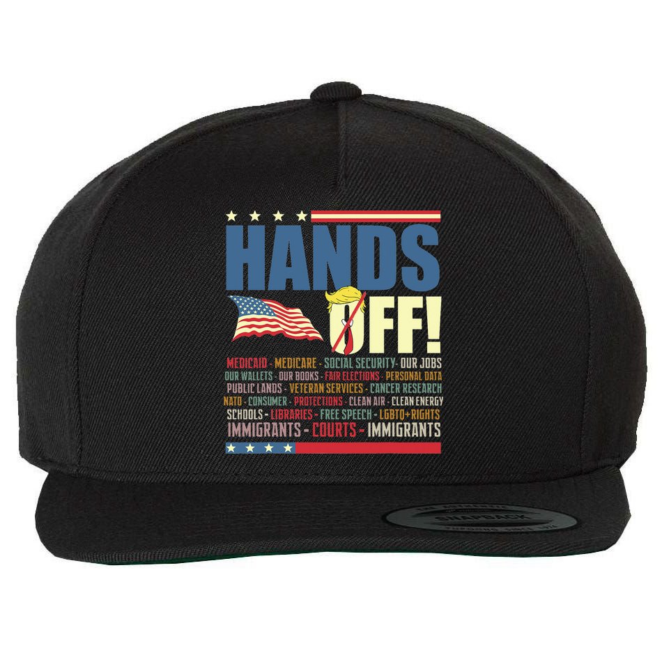Resist Hands Off Protest Anti Trump Wool Snapback Cap
