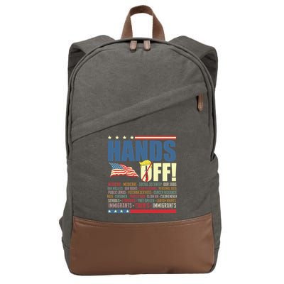 Resist Hands Off Protest Anti Trump Cotton Canvas Backpack