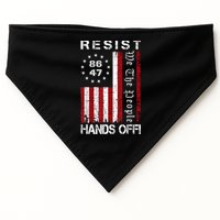 Resist Hands Off Protest 8647 86 47 Flag Protest USA-Made Doggie Bandana