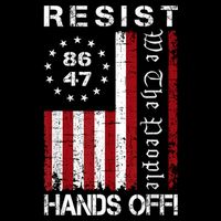 Resist Hands Off Protest 8647 86 47 Flag Protest USA-Made Doggie Bandana