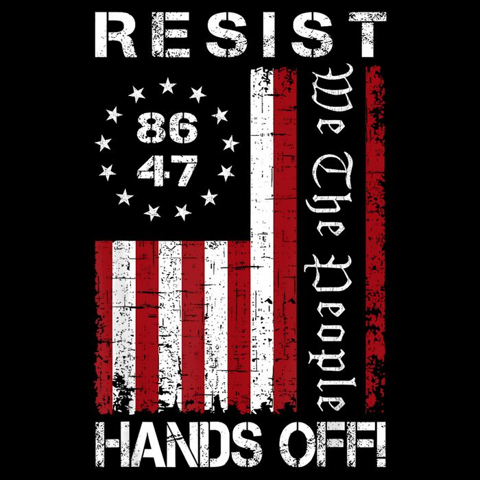 Resist Hands Off Protest 8647 86 47 Flag Protest USA-Made Doggie Bandana