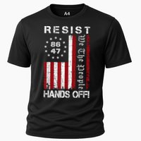 Resist Hands Off Protest 8647 86 47 Flag Protest Cooling Performance Crew T-Shirt