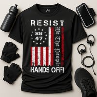 Resist Hands Off Protest 8647 86 47 Flag Protest Cooling Performance Crew T-Shirt