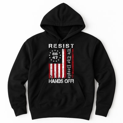 Resist Hands Off Protest 8647 86 47 Flag Protest Hoodie