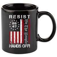 Resist Hands Off Protest 8647 86 47 Flag Protest 11oz C Handle Ceramic Mug