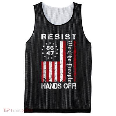 Resist Hands Off Protest 8647 86 47 Flag Protest Mesh Reversible Basketball Jersey Tank