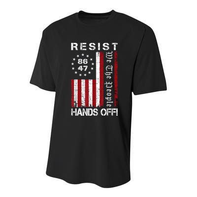 Resist Hands Off Protest 8647 86 47 Flag Protest Youth Performance Sprint T-Shirt