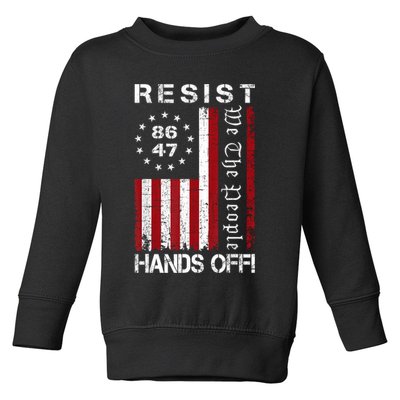 Resist Hands Off Protest 8647 86 47 Flag Protest Toddler Sweatshirt