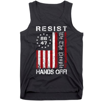 Resist Hands Off Protest 8647 86 47 Flag Protest Tank Top
