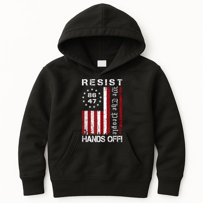 Resist Hands Off Protest 8647 86 47 Flag Protest Kids Hoodie