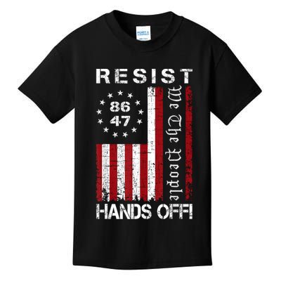 Resist Hands Off Protest 8647 86 47 Flag Protest Kids T-Shirt