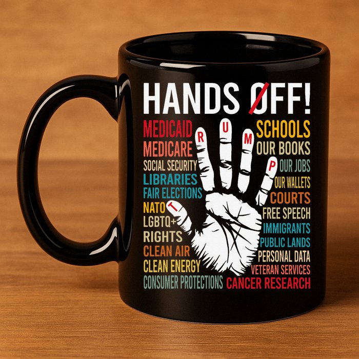 Resist Hands Off Protest 11oz C Handle Ceramic Mug