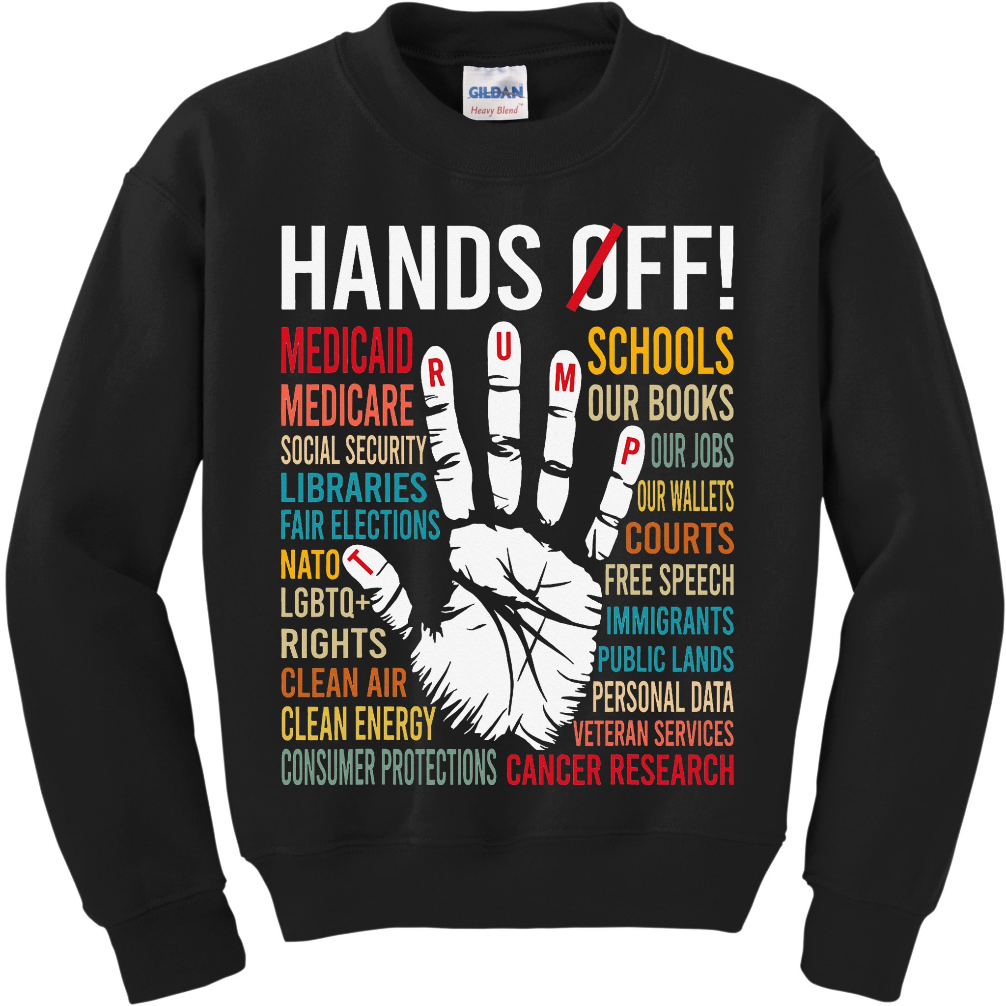 Resist Hands Off Protest Kids Sweatshirt