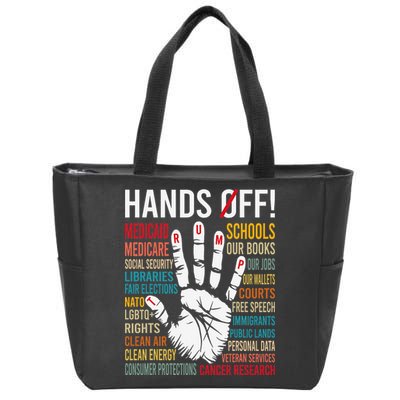 Resist Hands Off Protest Zip Tote Bag