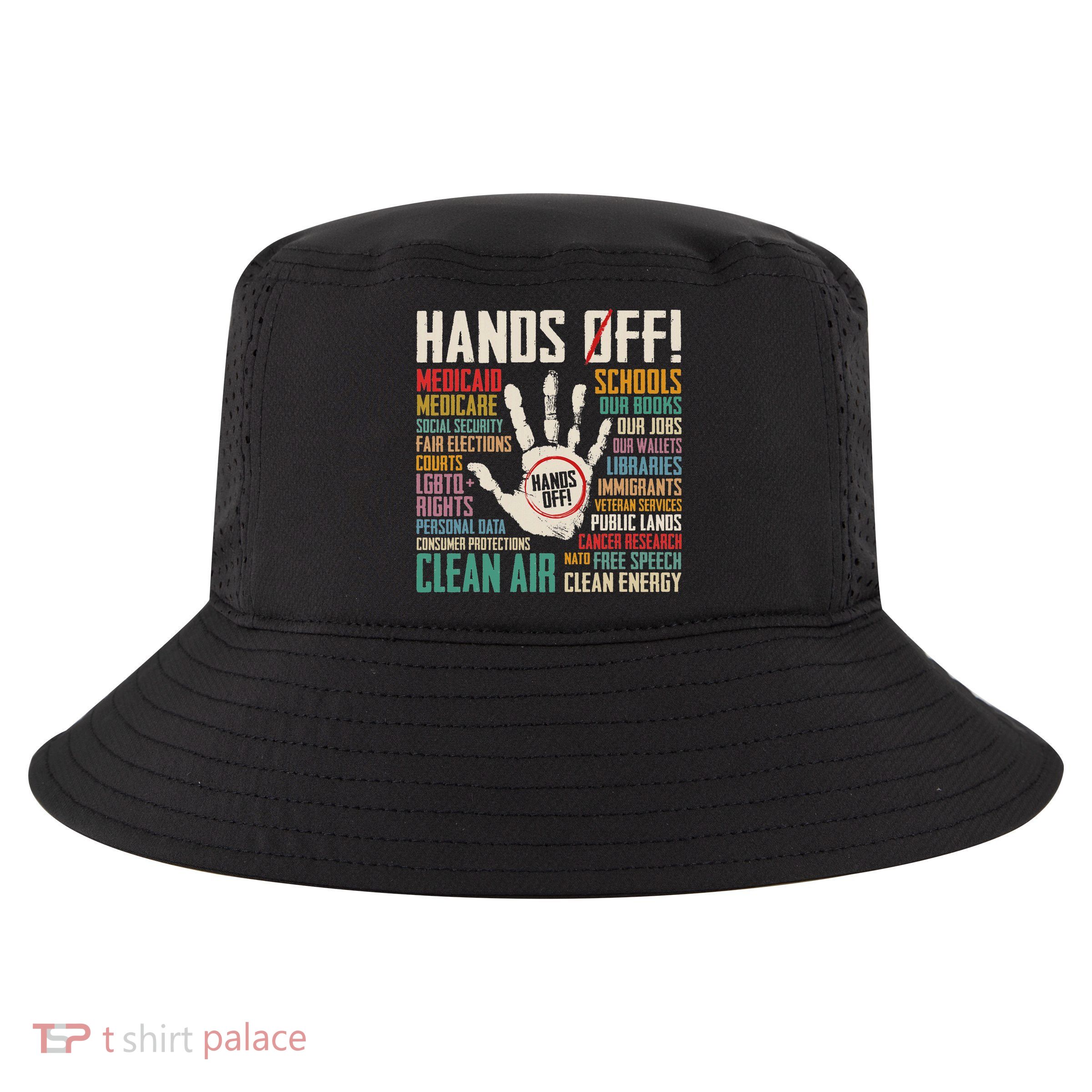 Retro Hands Off Protest Social Security And Medicare Protest Cool Comfort Performance Bucket Hat