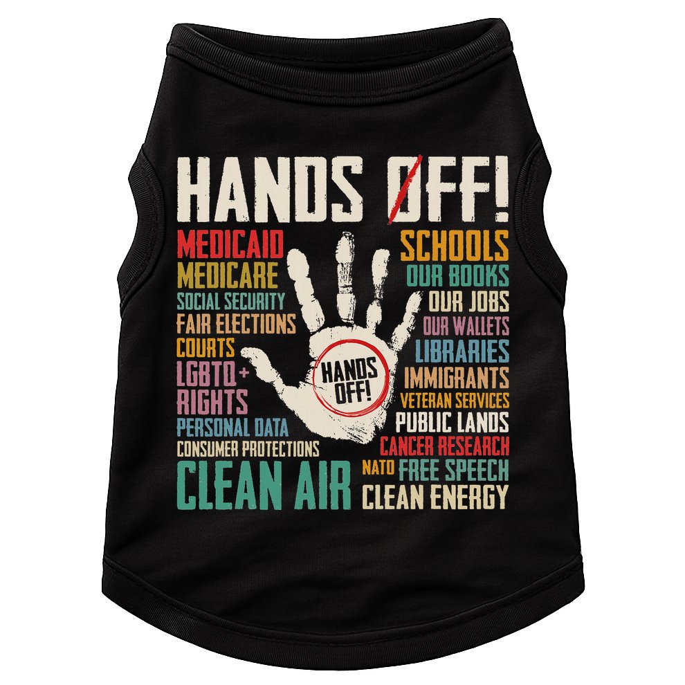 Retro Hands Off Protest Social Security And Medicare Protest Doggie Tank
