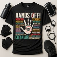 Retro Hands Off Protest Social Security And Medicare Protest Cooling Performance Crew T-Shirt