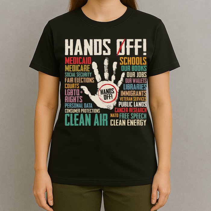 Retro Hands Off Protest Social Security And Medicare Protest T-Shirt