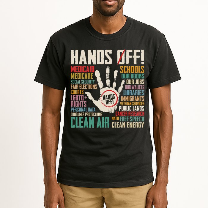 Retro Hands Off Protest Social Security And Medicare Protest Tall T-Shirt