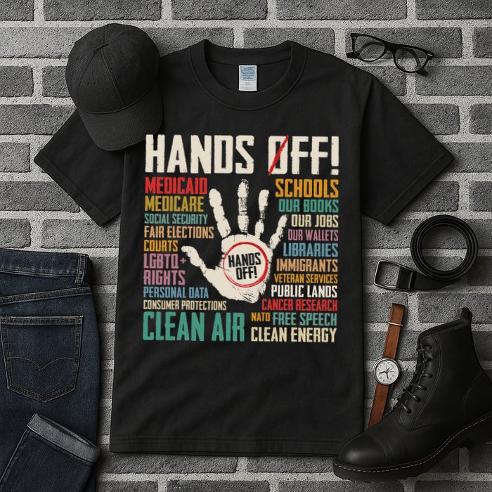 Retro Hands Off Protest Social Security And Medicare Protest Tall T-Shirt