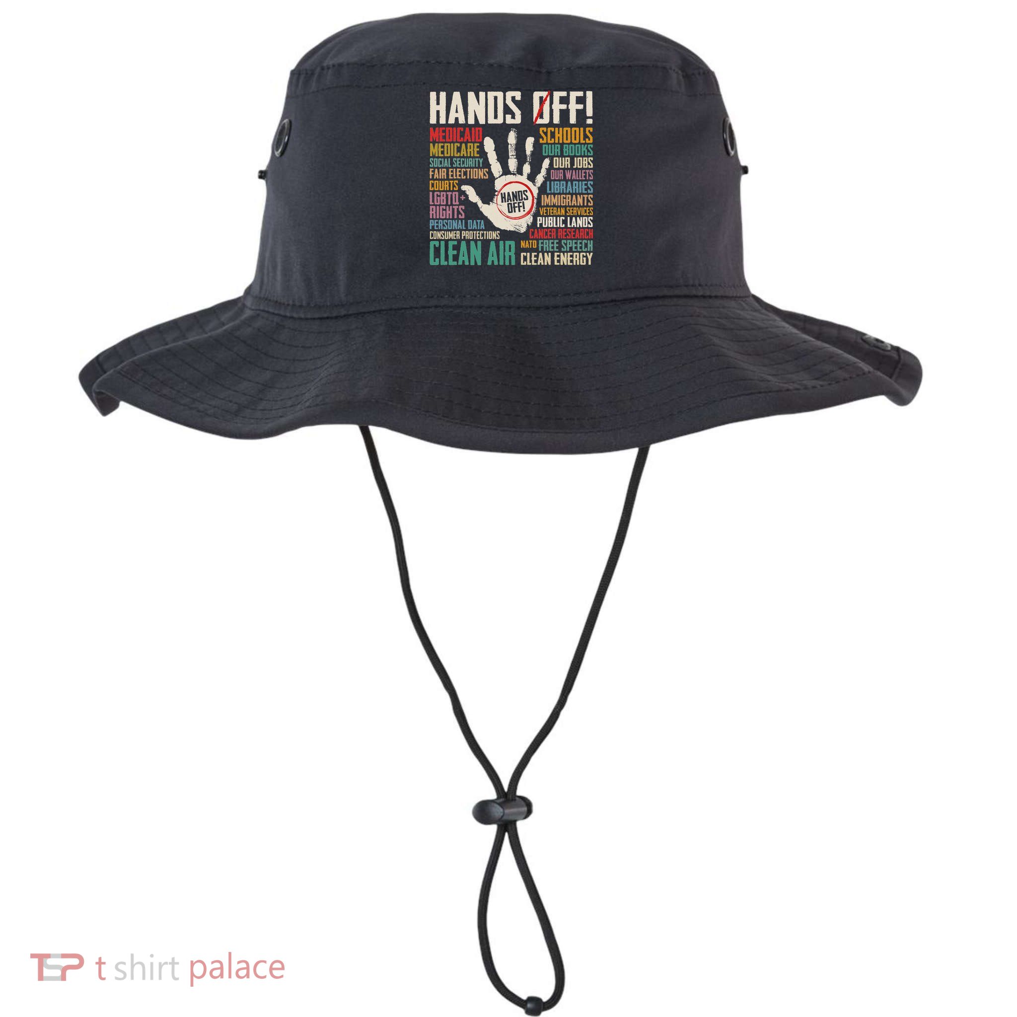 Retro Hands Off Protest Social Security And Medicare Protest Bucket Hat
