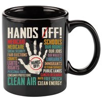 Retro Hands Off Protest Social Security And Medicare Protest 11oz C Handle Ceramic Mug