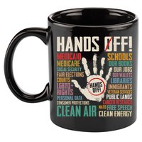Retro Hands Off Protest Social Security And Medicare Protest 11oz C Handle Ceramic Mug