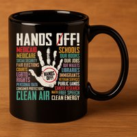 Retro Hands Off Protest Social Security And Medicare Protest 11oz C Handle Ceramic Mug