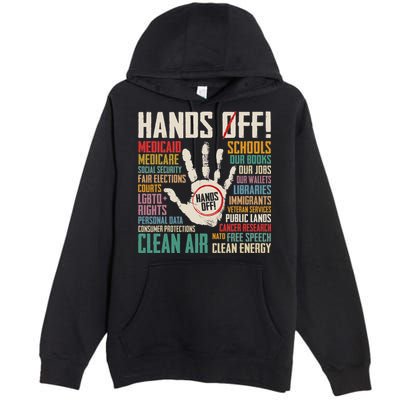 Retro Hands Off Protest Social Security And Medicare Protest Premium Pullover Hoodie