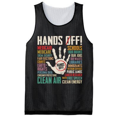Retro Hands Off Protest Social Security And Medicare Protest Mesh Reversible Basketball Jersey Tank