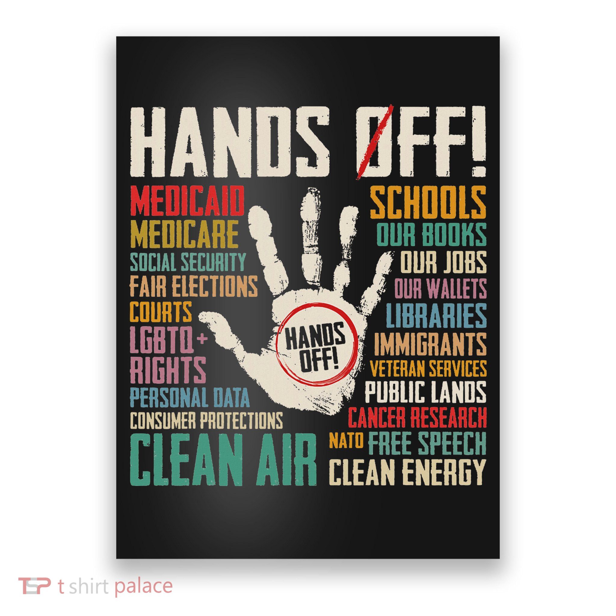 Retro Hands Off Protest Social Security And Medicare Protest Poster