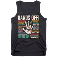 Retro Hands Off Protest Social Security And Medicare Protest Tank Top