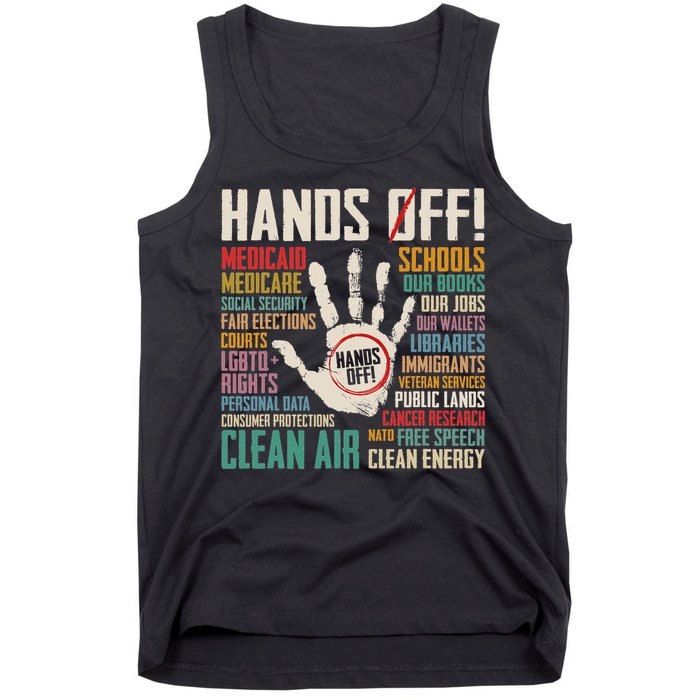 Retro Hands Off Protest Social Security And Medicare Protest Tank Top