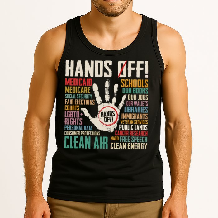 Retro Hands Off Protest Social Security And Medicare Protest Tank Top