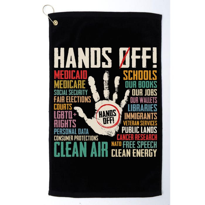 Retro Hands Off Protest Social Security And Medicare Protest Golf Towel